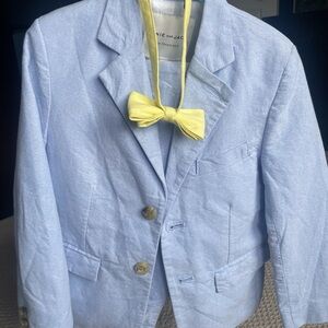 Janie and Jack Light Blue Kids Suit with Yellow Bow Tie